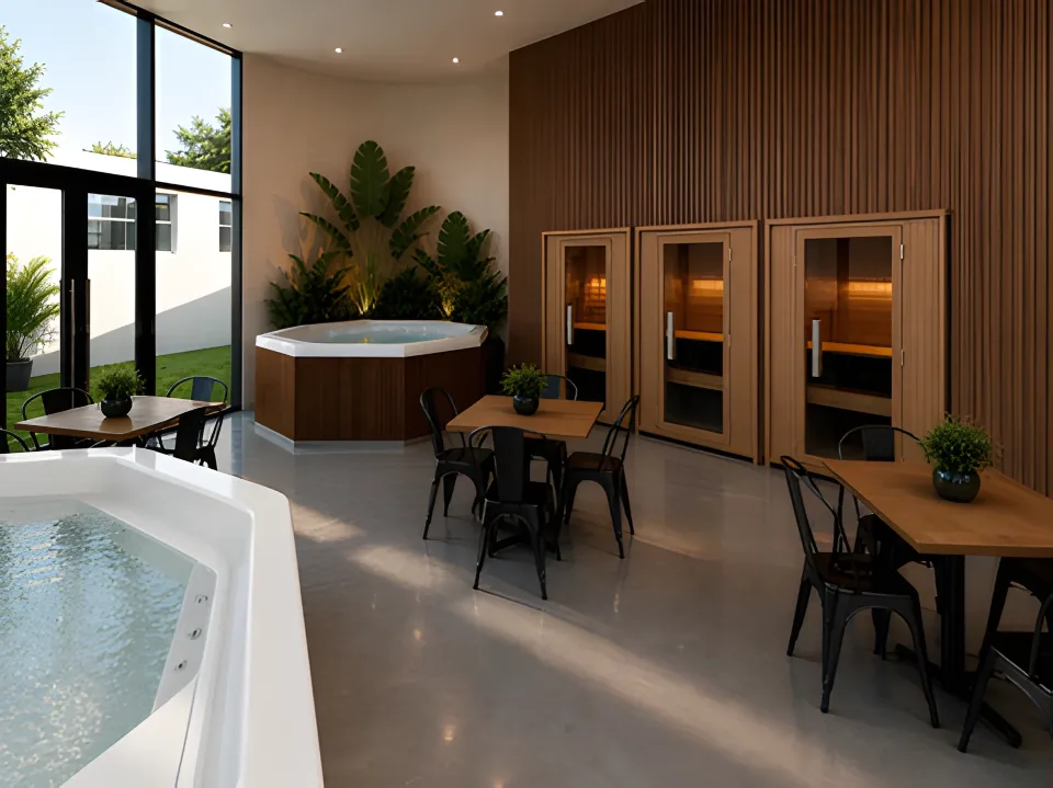 The sauna / plunge pool